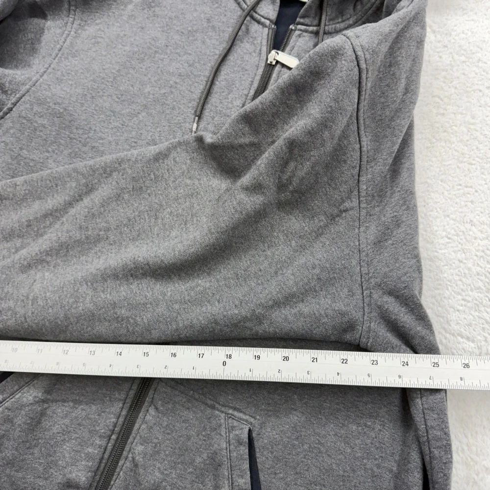 Nike‎ Sportswear Mens XL Full Zip Hoodie Gray Navy Blue Swoosh Fleece RN58323